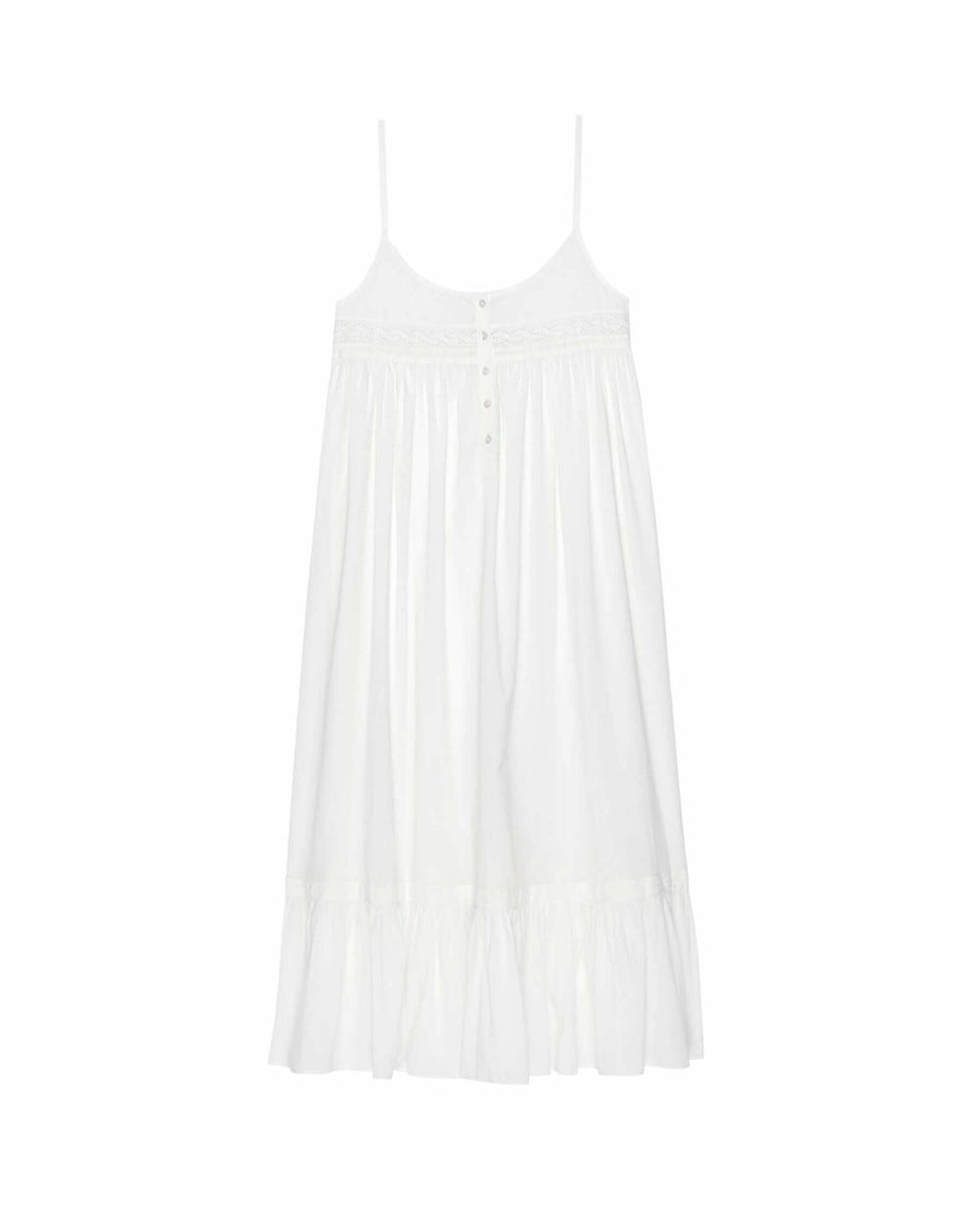 Sleep Dresses | Women The Great. The Eyelet Ruffle Tank Night Dress. True White