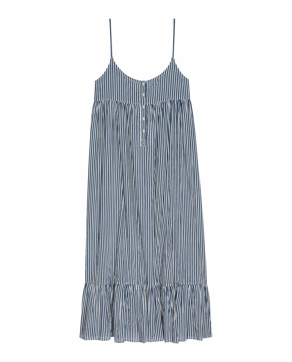 Sleep Dresses | Women The Great. The Ruffle Tank Night Dress. Horizon Stripe