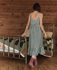 Sleep Dresses | Women The Great. The Ruffle Tank Night Dress. Winter Pine Plaid