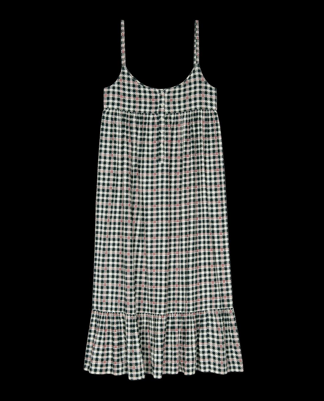 Sleep Dresses | Women The Great. The Ruffle Tank Night Dress. Winter Pine Plaid