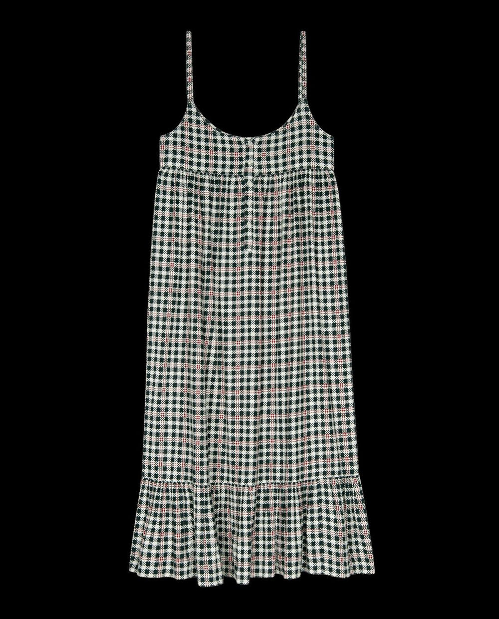 Sleep Dresses | Women The Great. The Ruffle Tank Night Dress. Winter Pine Plaid
