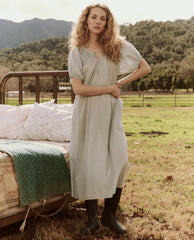 Sleep Dresses | Women The Great. The Smocked Sleep Dress. Blue Star Print