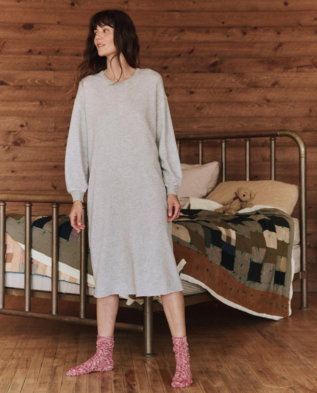 Sleep Dresses | Women The Great. The Sweatshirt Dress. Light Heather Grey