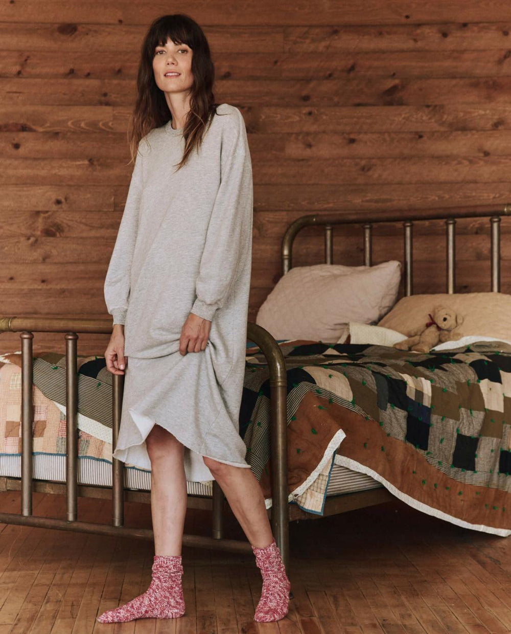 Sleep Dresses | Women The Great. The Sweatshirt Dress. Light Heather Grey