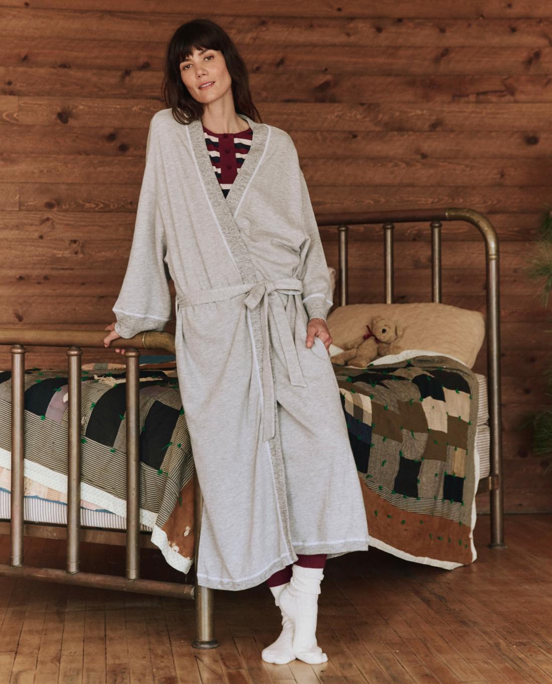 Sleep Robes | Women The Great. The Sweatshirt Robe. Heather Grey