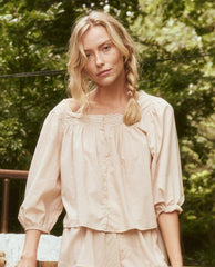 Sleep Tops | Women The Great. The Eyelet Button Sleep Top. Soft Rosette