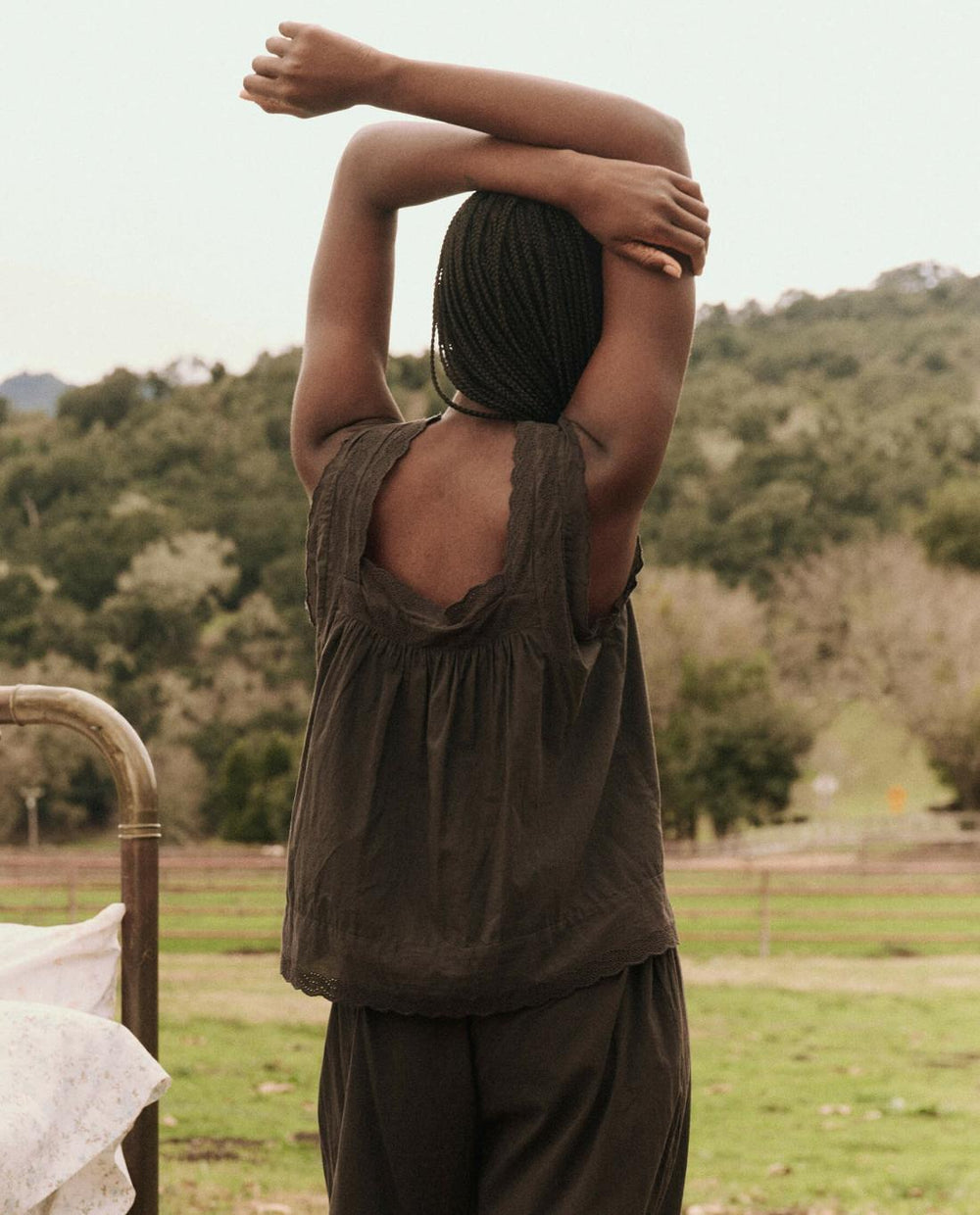 Sleep Tops | Women The Great. The Eyelet Tank. Black