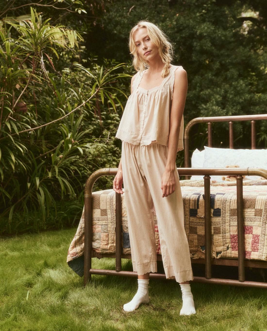 Sleep Tops | Women The Great. The Eyelet Tank. Soft Rosette