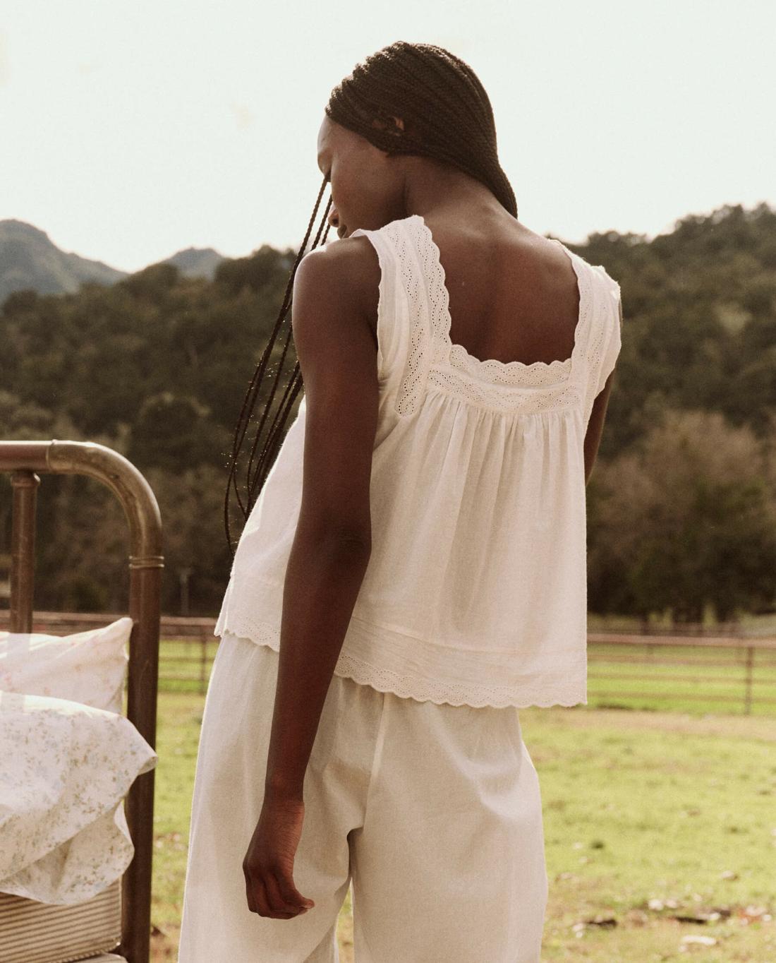 Sleep Tops | Women The Great. The Eyelet Tank. True White