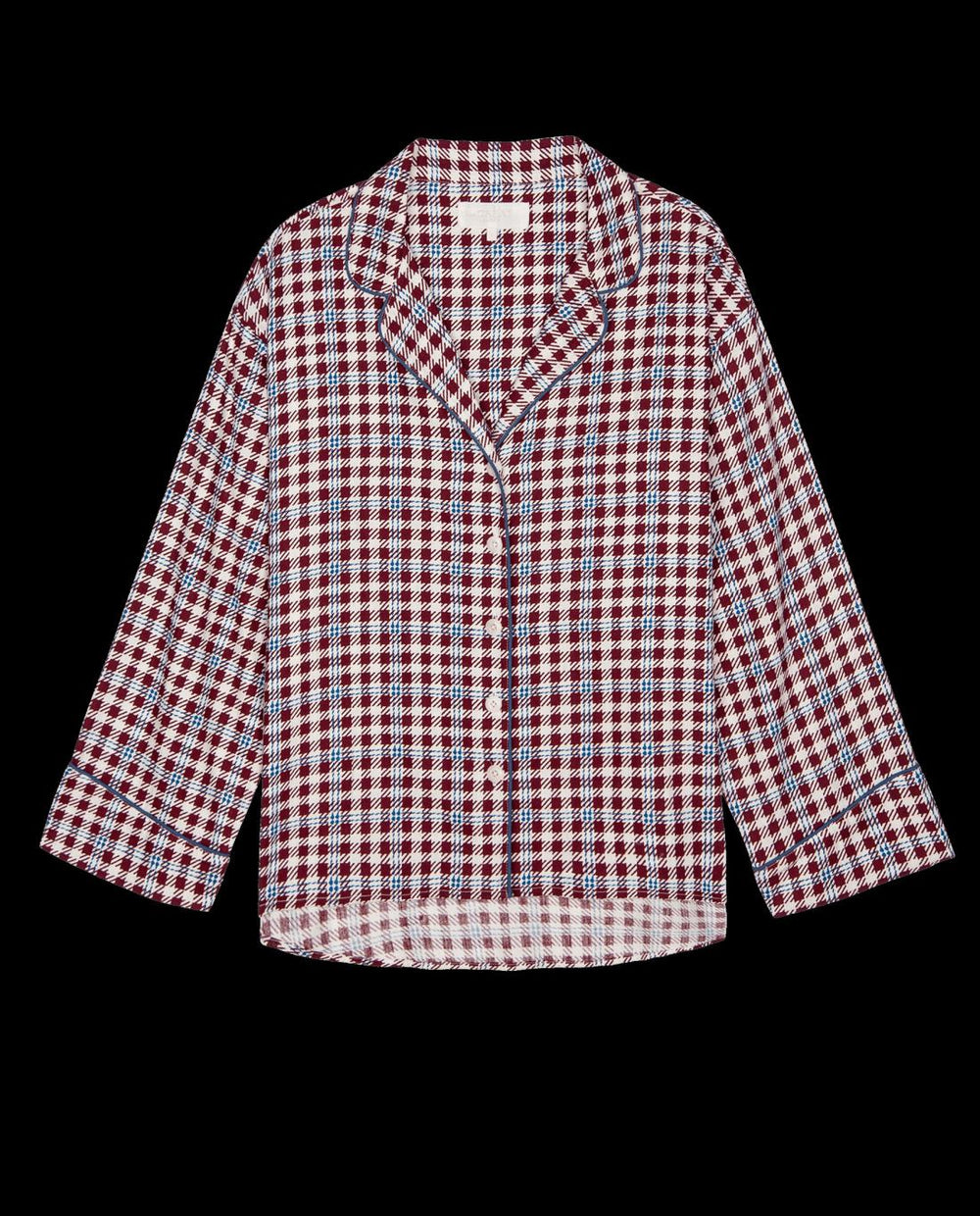 Sleep Tops | Women The Great. The Pajama Shirt. Bordeaux Plaid