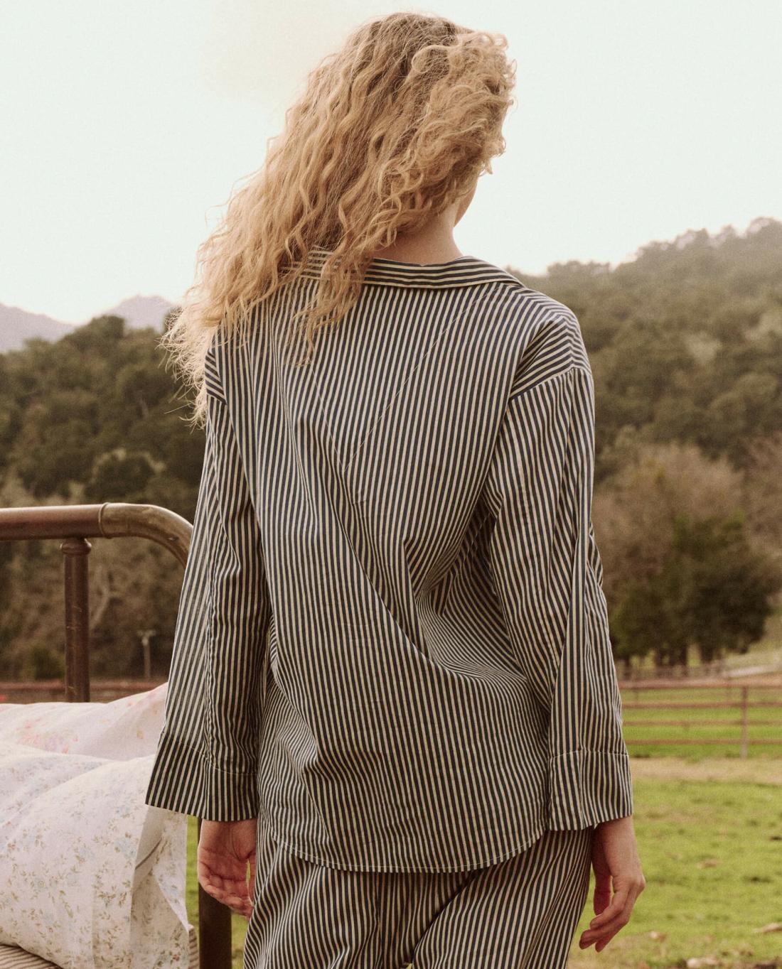Sleep Tops | Women The Great. The Pajama Shirt. Horizon Stripe