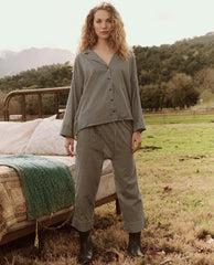 Sleep Tops | Women The Great. The Pajama Shirt. Horizon Stripe