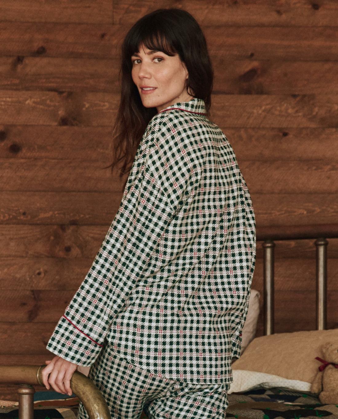 Sleep Tops | Women The Great. The Pajama Shirt. Winter Pine Plaid