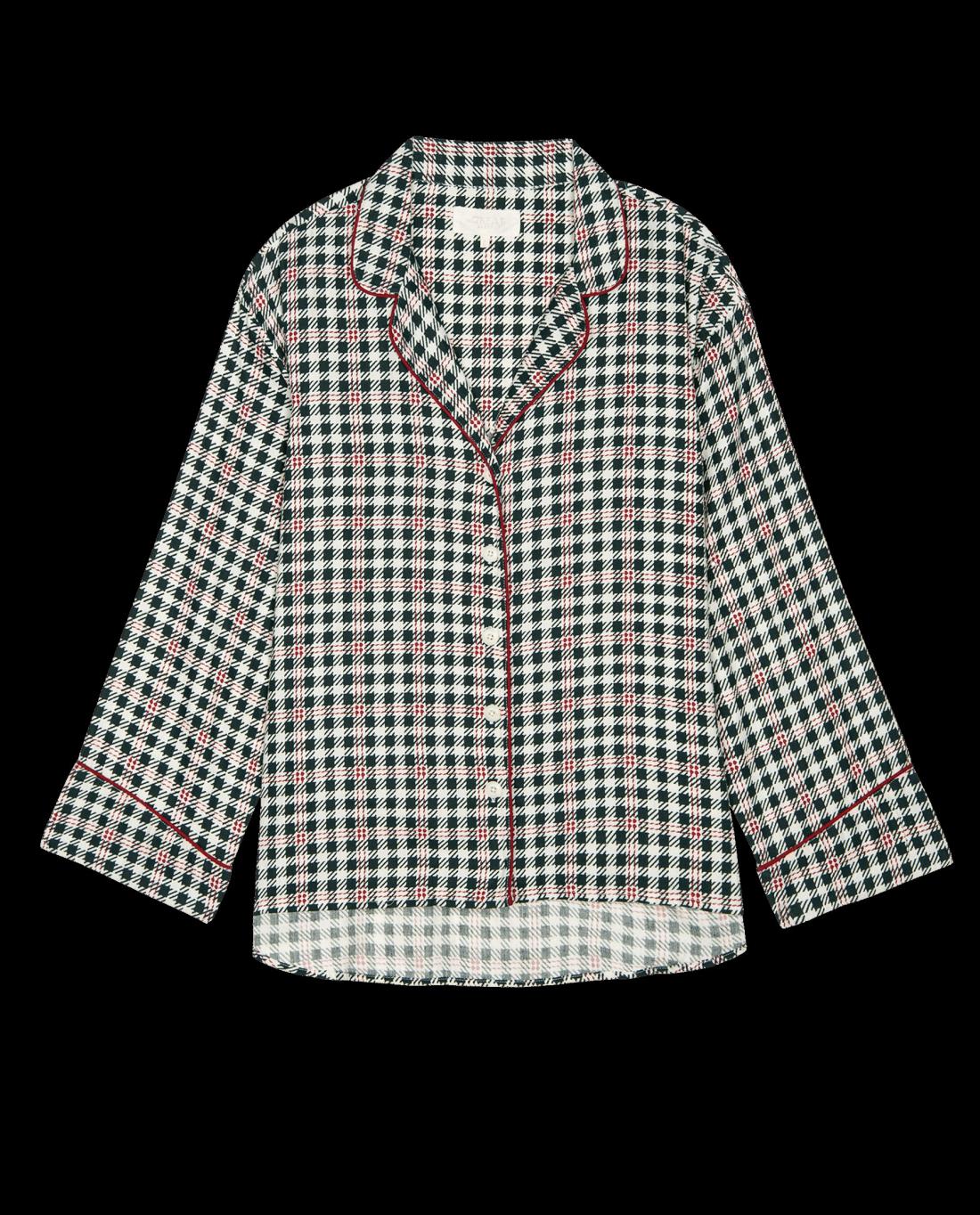 Sleep Tops | Women The Great. The Pajama Shirt. Winter Pine Plaid