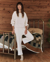 Sleep Tops | Women The Great. The Quilted Henley Sleep Sweatshirt. Washed White