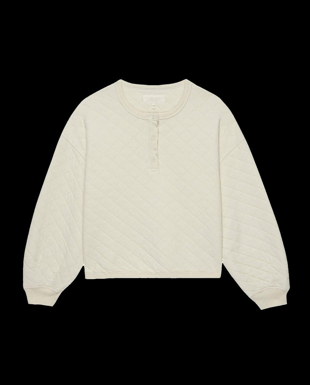 Sleep Tops | Women The Great. The Quilted Henley Sleep Sweatshirt. Washed White