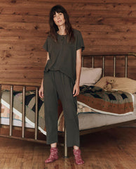 Sleep Tops | Women The Great. The Raglan Sleep Henley. Washed Black