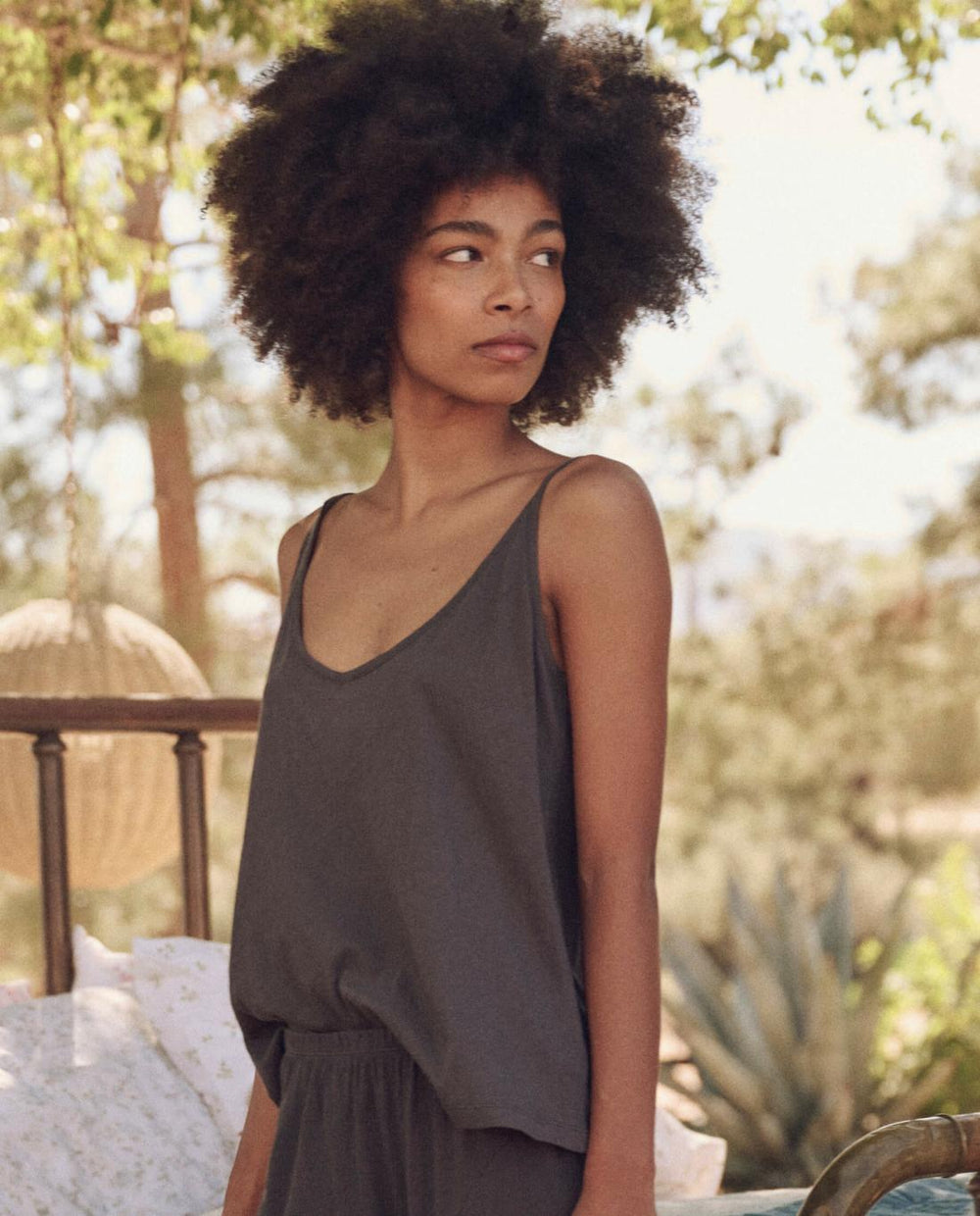 Sleep Tops | Women The Great. The Sleep Cami Tank. Washed Black
