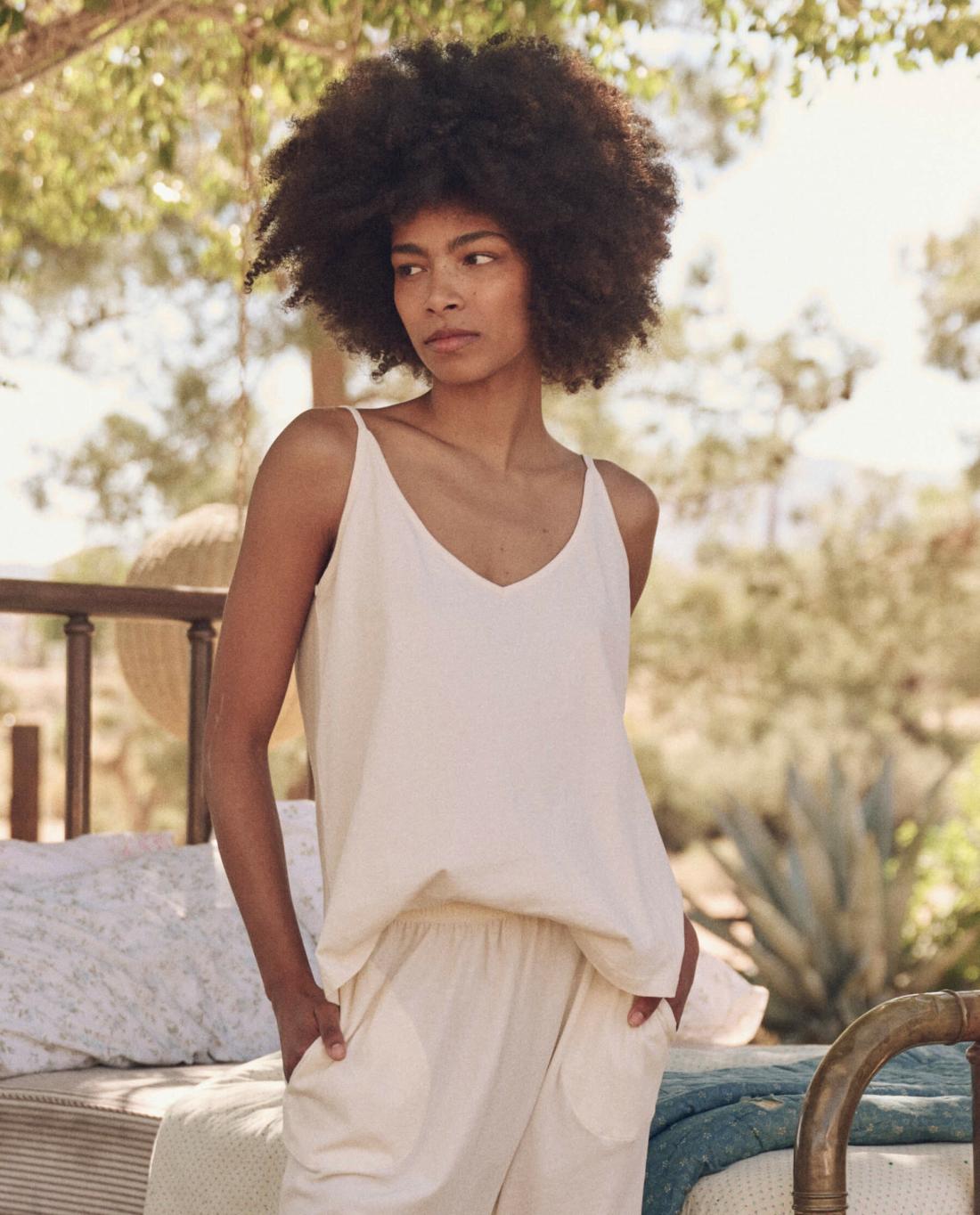 Sleep Tops | Women The Great. The Sleep Cami Tank. Washed White