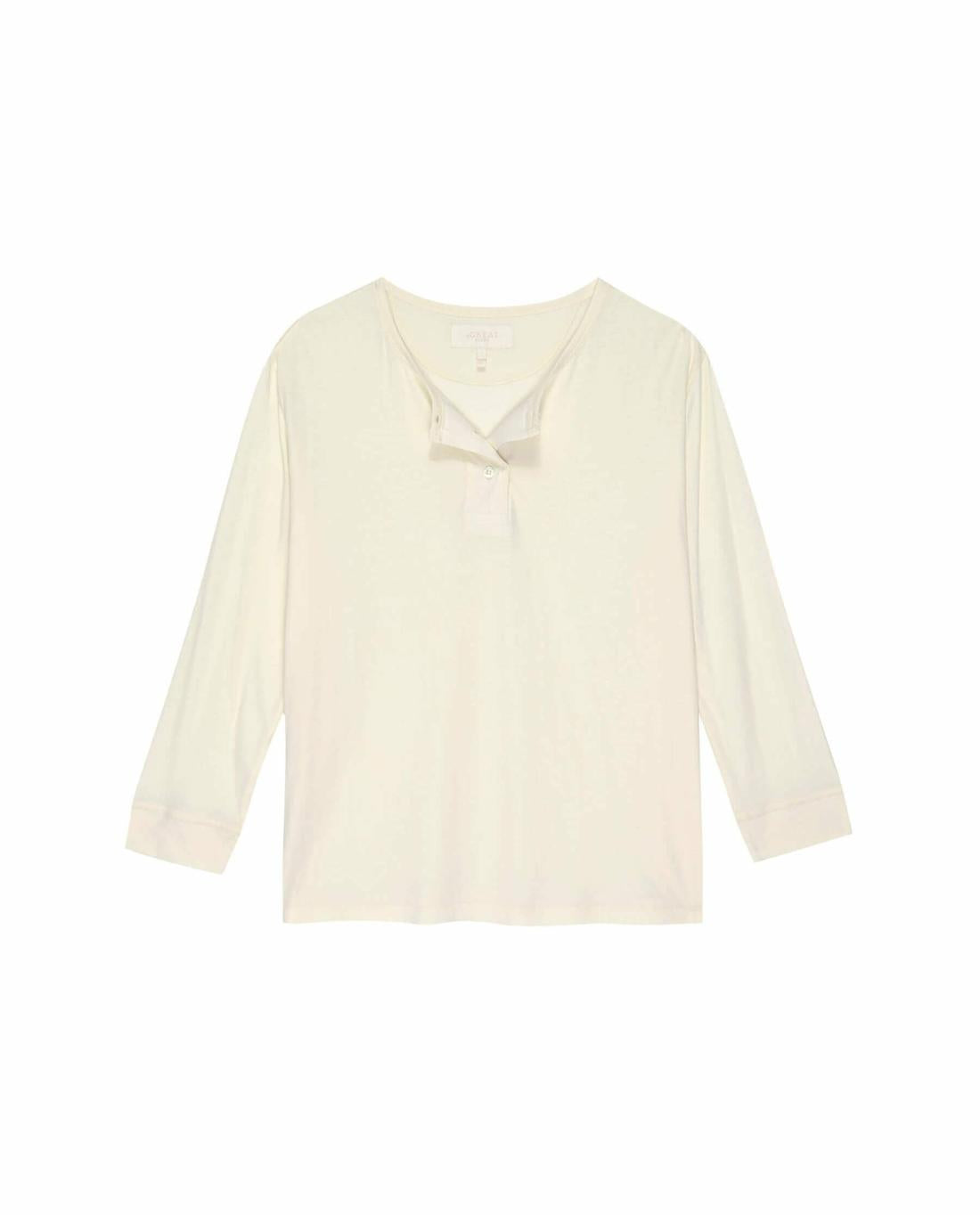 Sleep Tops | Women The Great. The Sleep Henley. Washed White