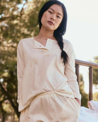 Sleep Tops | Women The Great. The Sleep Henley. Washed White