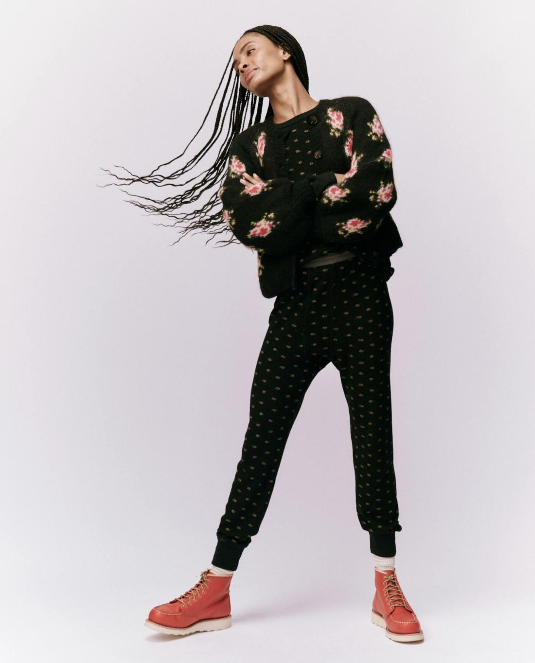 Sweaters | Women The Great. The Carousel Cardigan. Black Heirloom Rose