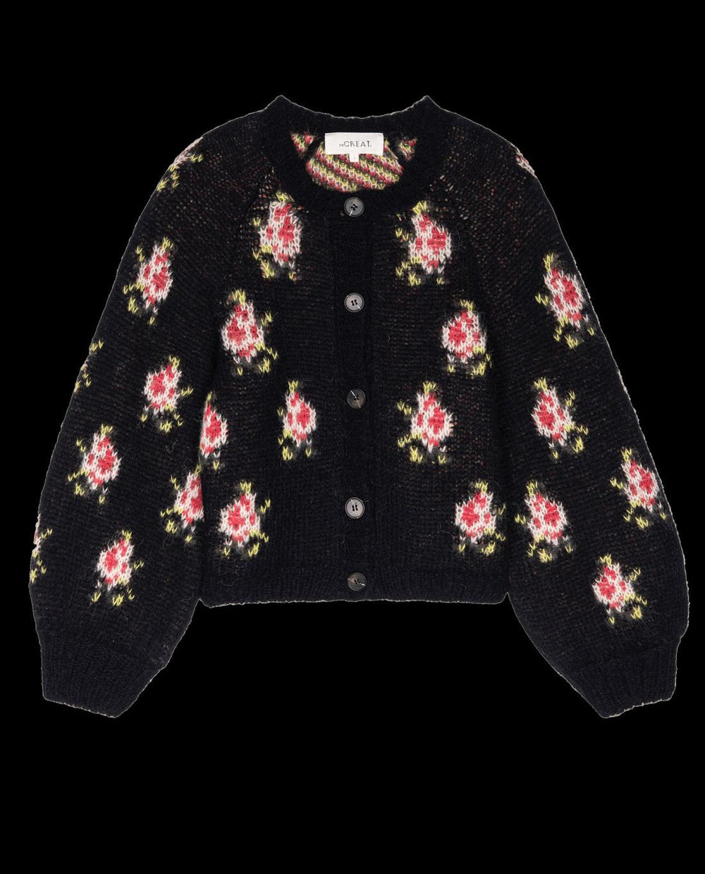 Sweaters | Women The Great. The Carousel Cardigan. Black Heirloom Rose