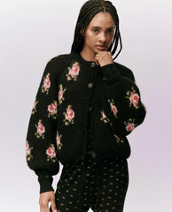 Sweaters | Women The Great. The Carousel Cardigan. Black Heirloom Rose