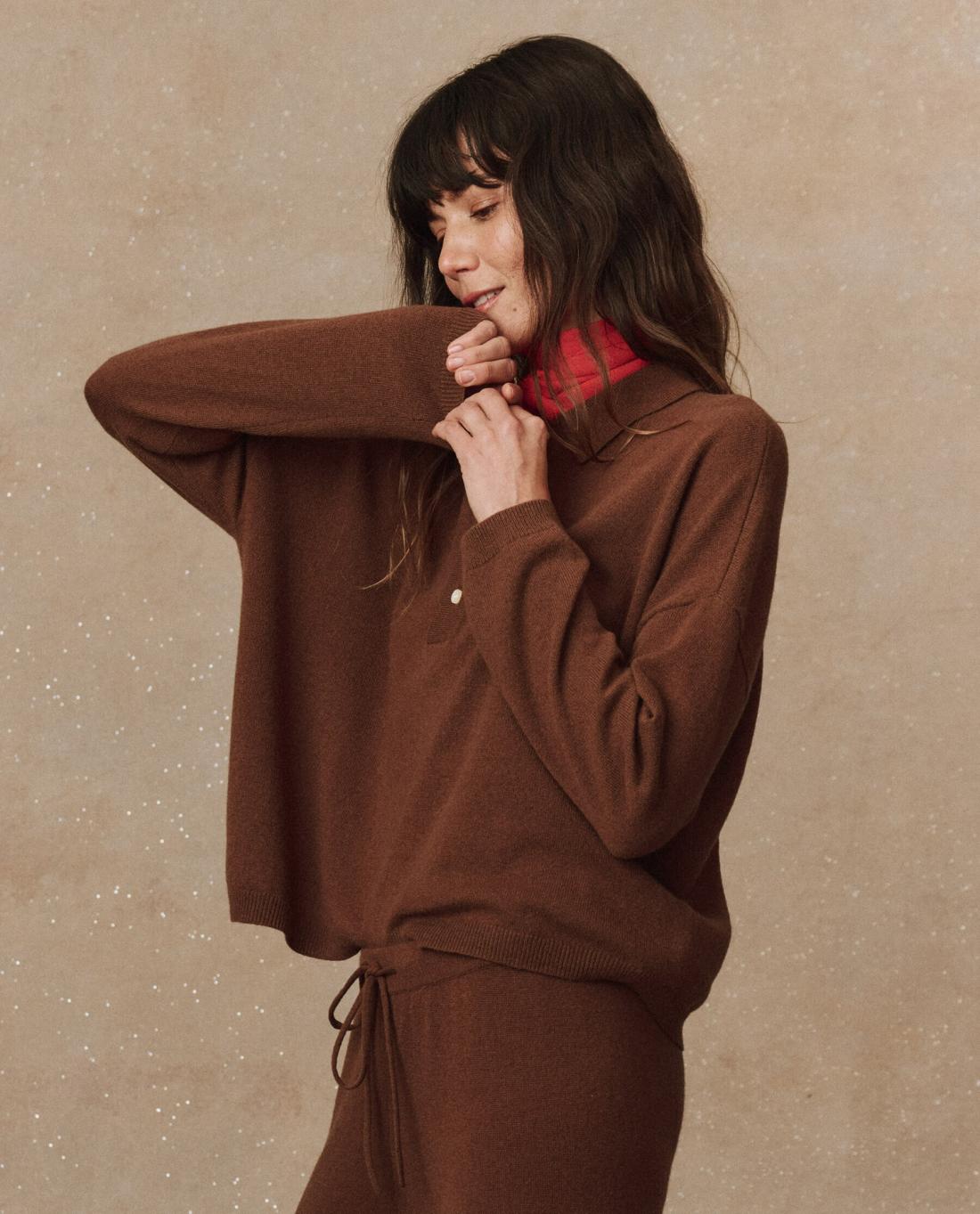 Sweaters | Women The Great. The Cashmere Polo Sweater. Santal