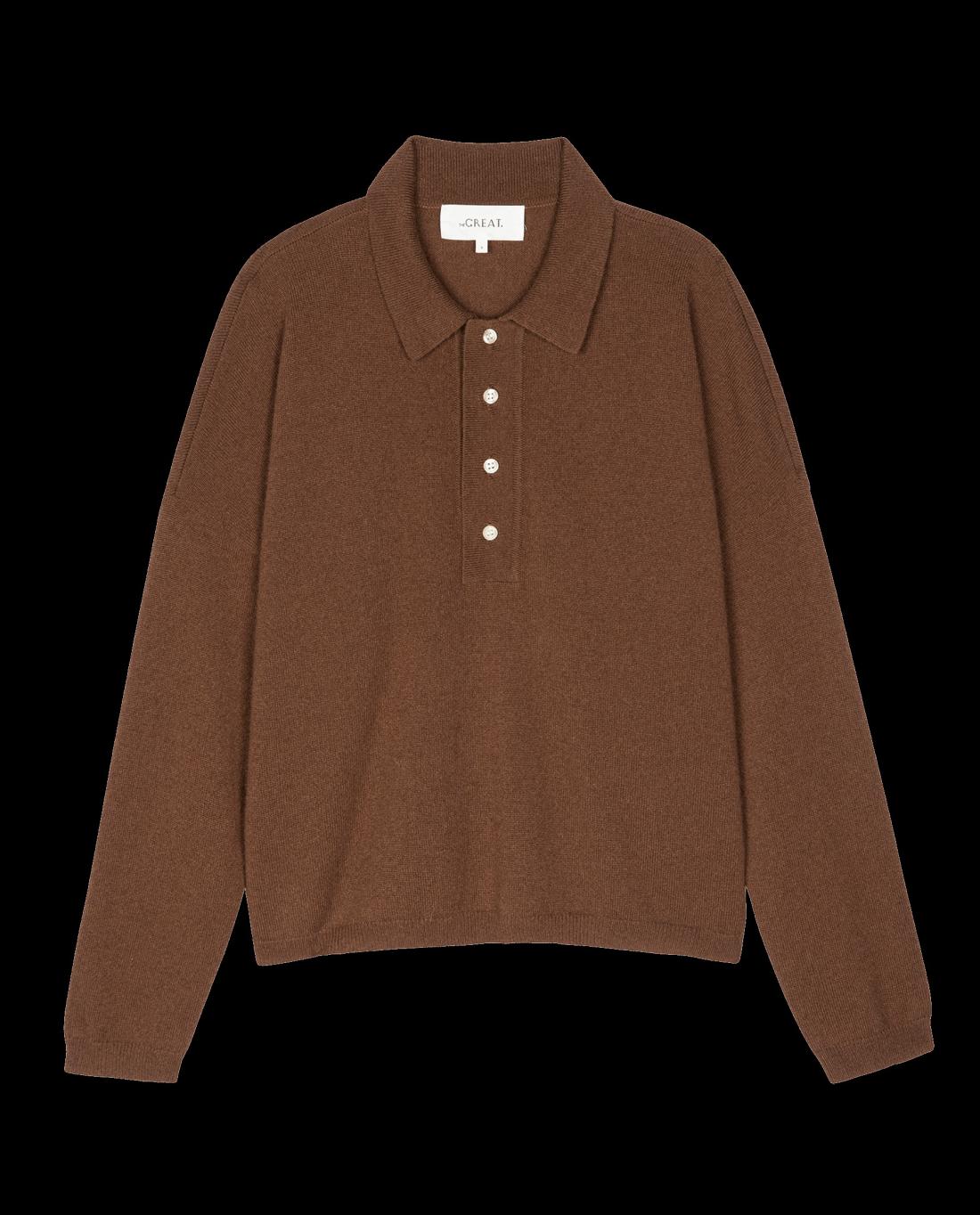 Sweaters | Women The Great. The Cashmere Polo Sweater. Santal