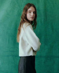 Sweaters | Women The Great. The Crochet Collar Pullover. Soft White With Cherry