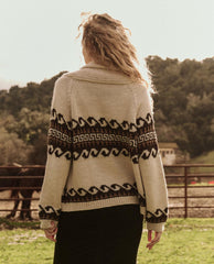 Sweaters | Women The Great. The Greek Key Lodge Cardigan. Cream With Driftwood