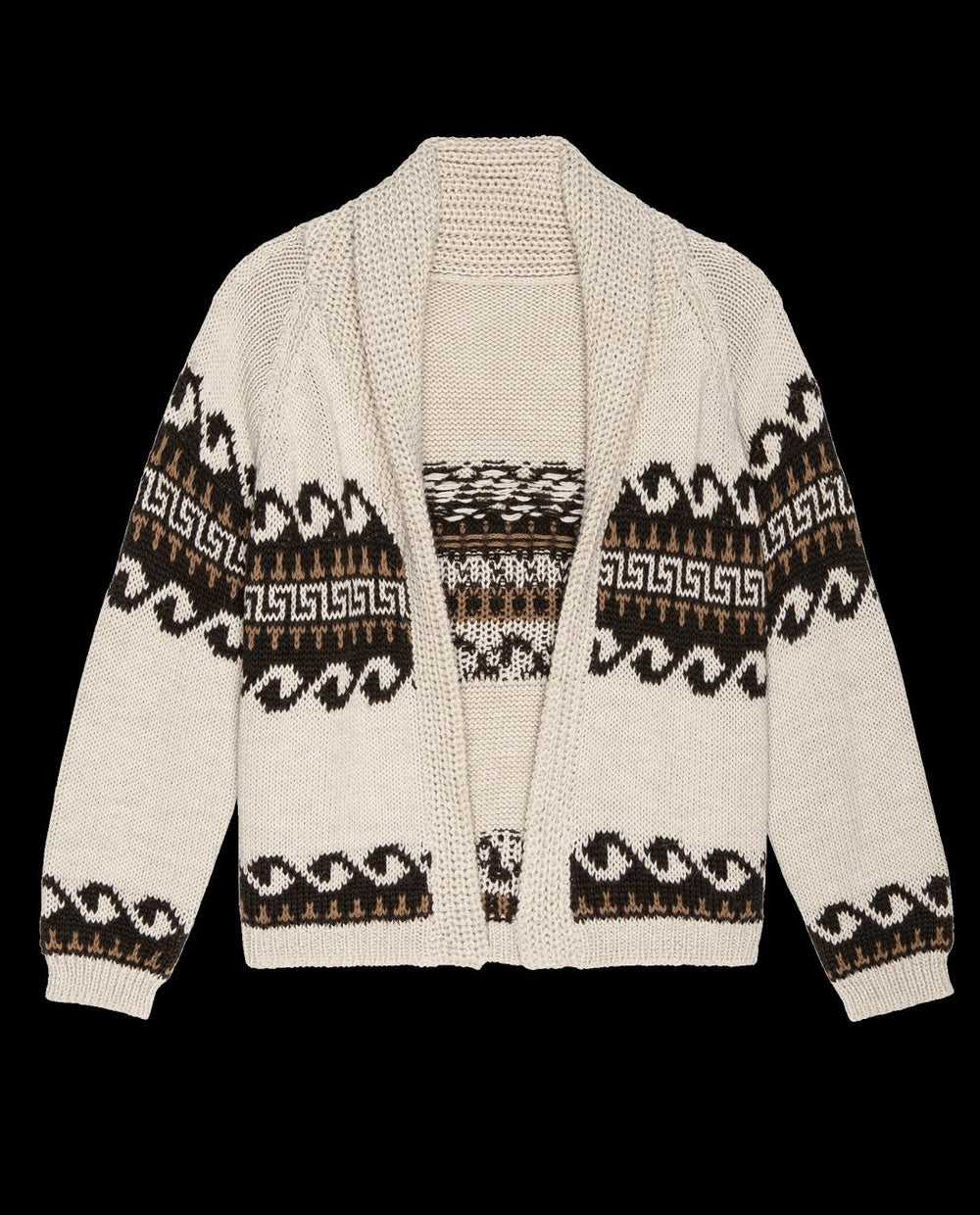 Sweaters | Women The Great. The Greek Key Lodge Cardigan. Cream With Driftwood