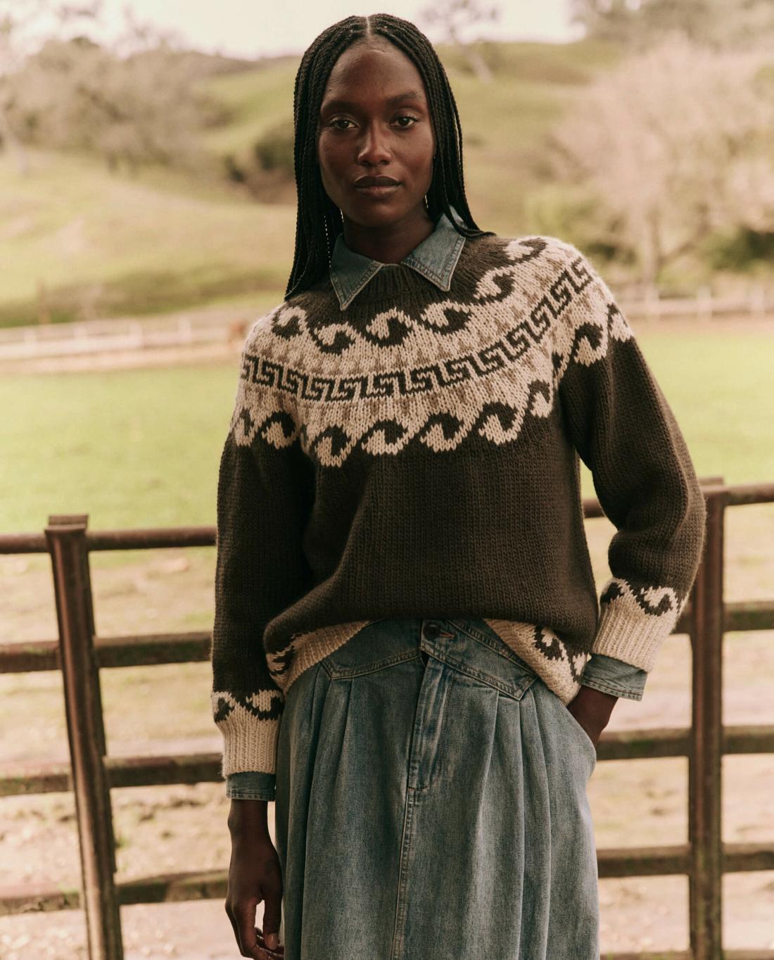 Sweaters | Women The Great. The Greek Key Pullover. Driftwood
