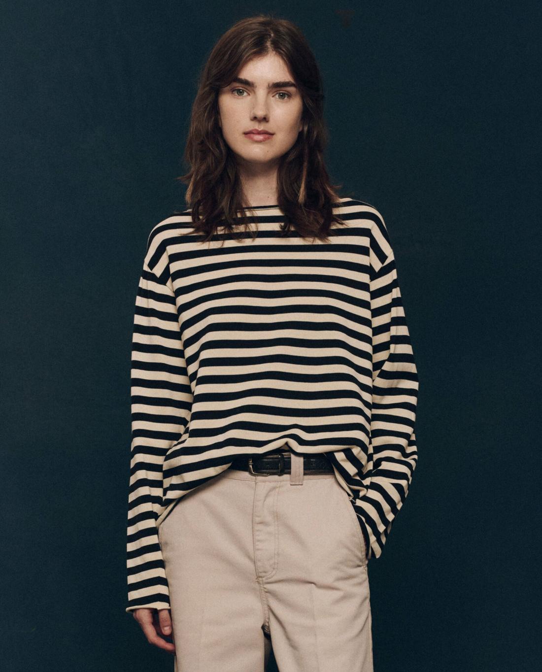 Sweaters | Women The Great. The Sailor Sweater. Black Stripe