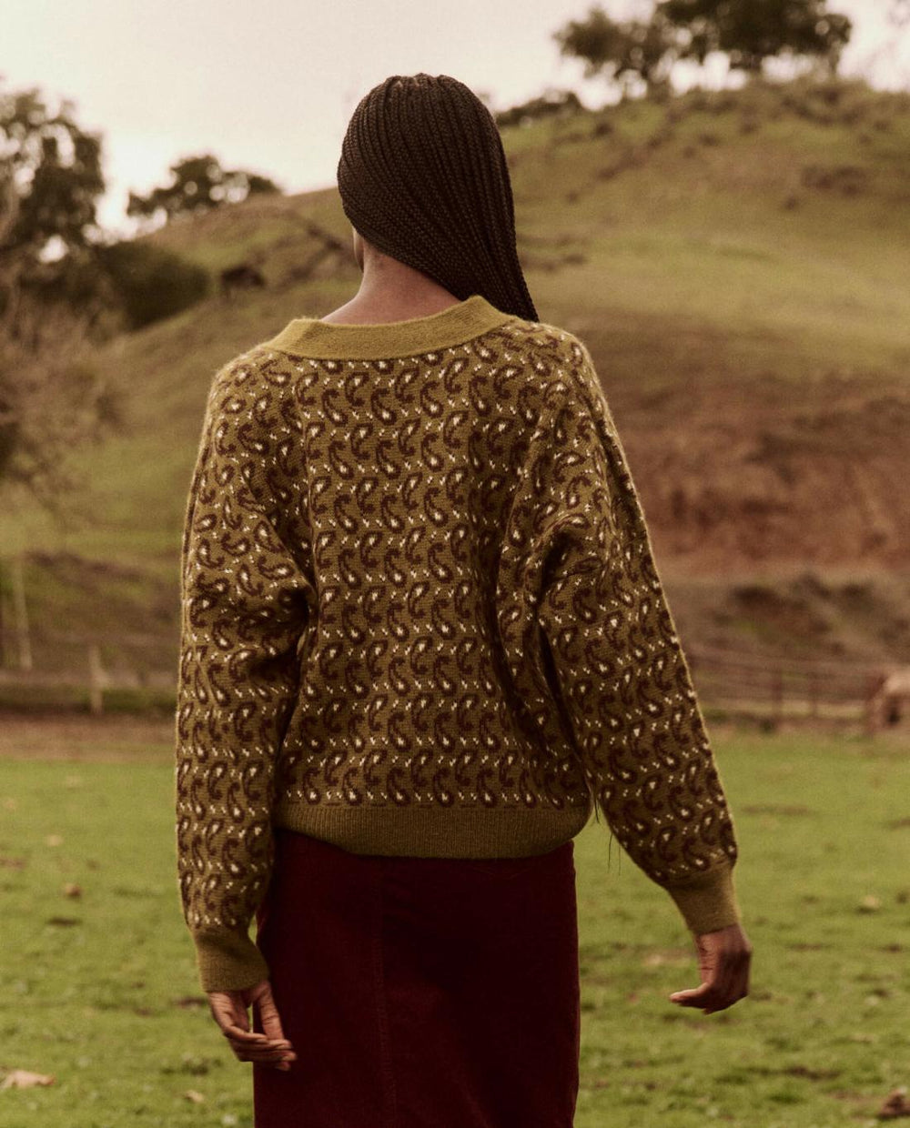 Sweaters | Women The Great. The Slouch Cardigan. Army Paisley