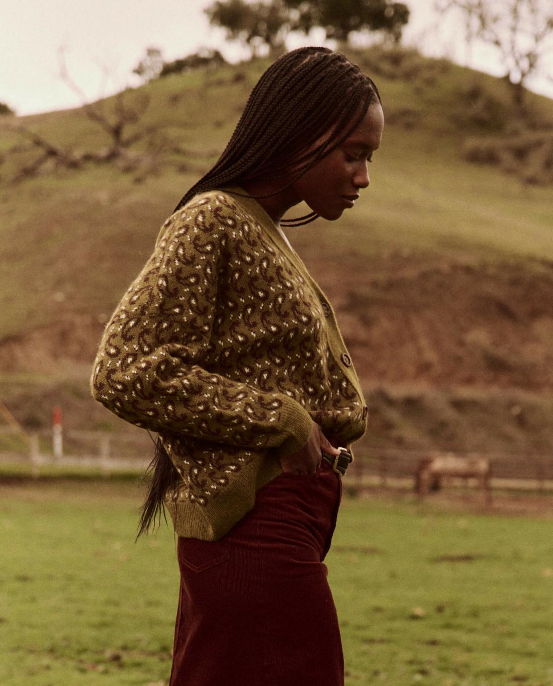 Sweaters | Women The Great. The Slouch Cardigan. Army Paisley