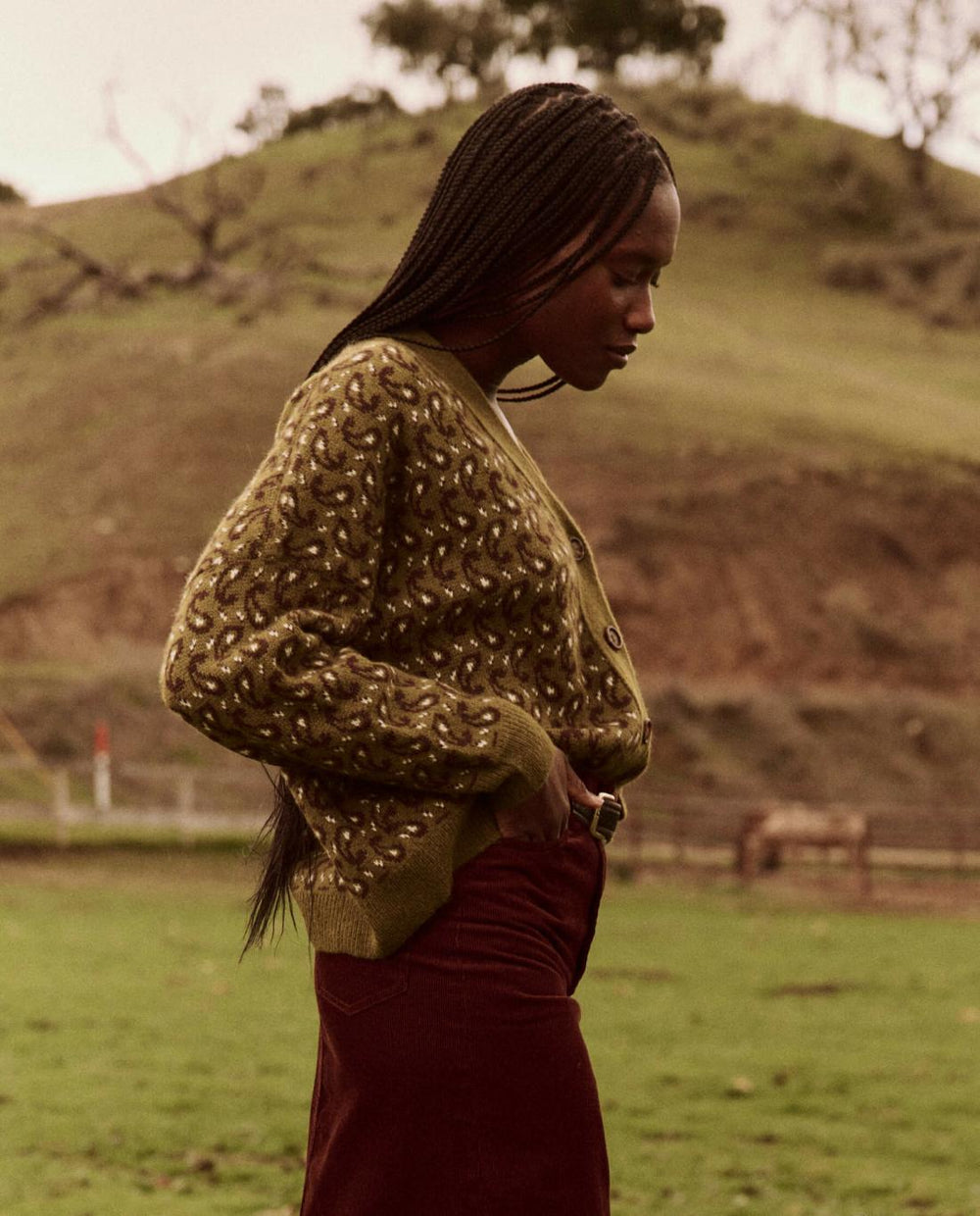 Sweaters | Women The Great. The Slouch Cardigan. Army Paisley