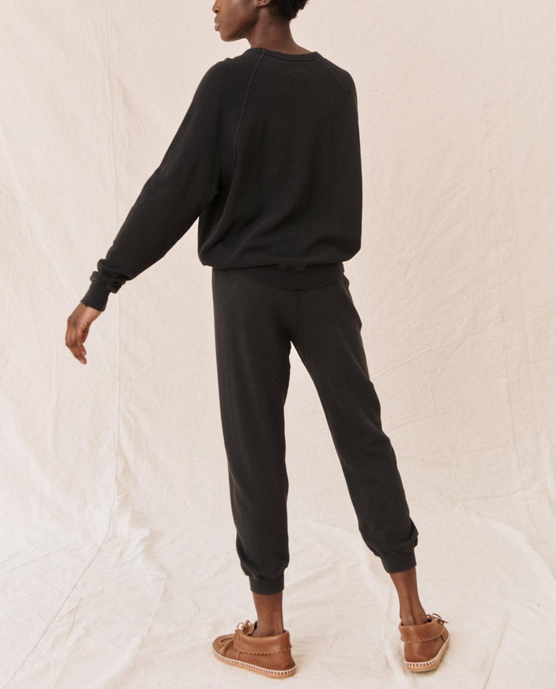 Sweatpants | Women The Great. The Cropped Sweatpant. Almost Black