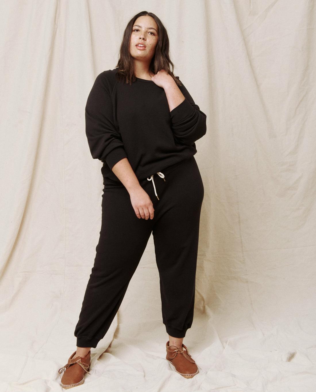 Sweatpants | Women The Great. The Cropped Sweatpant. Almost Black