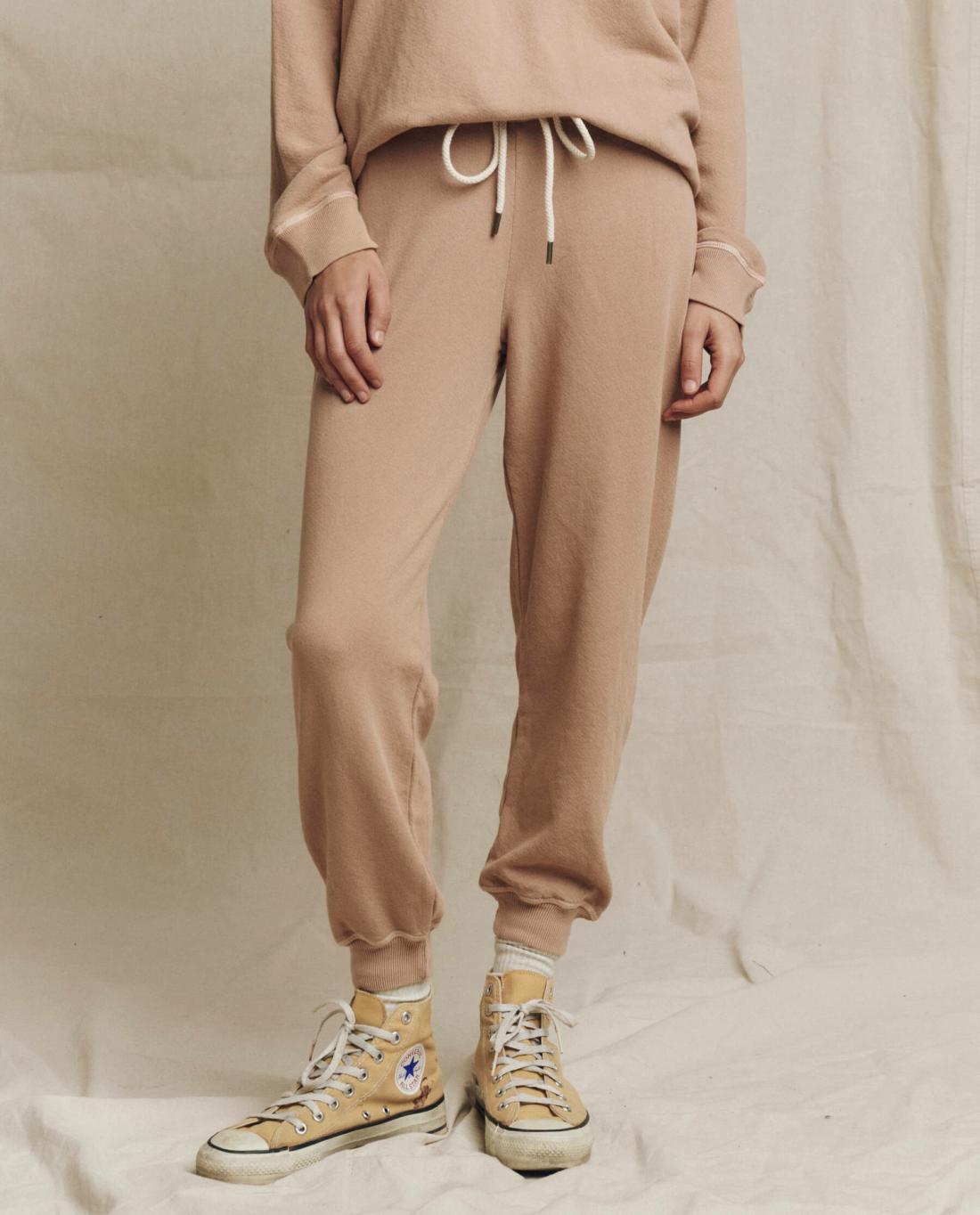 Sweatpants | Women The Great. The Cropped Sweatpant. Solid Biscotti