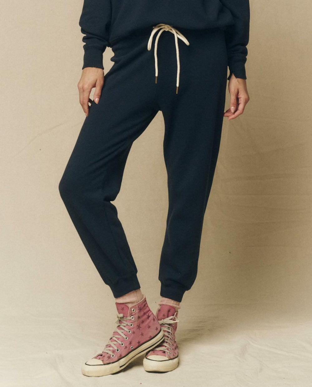 Sweatpants | Women The Great. The Cropped Sweatpant. Solid True Navy