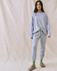 Sweatpants | Women The Great. The Cropped Sweatpant. Solid Whisper Blue