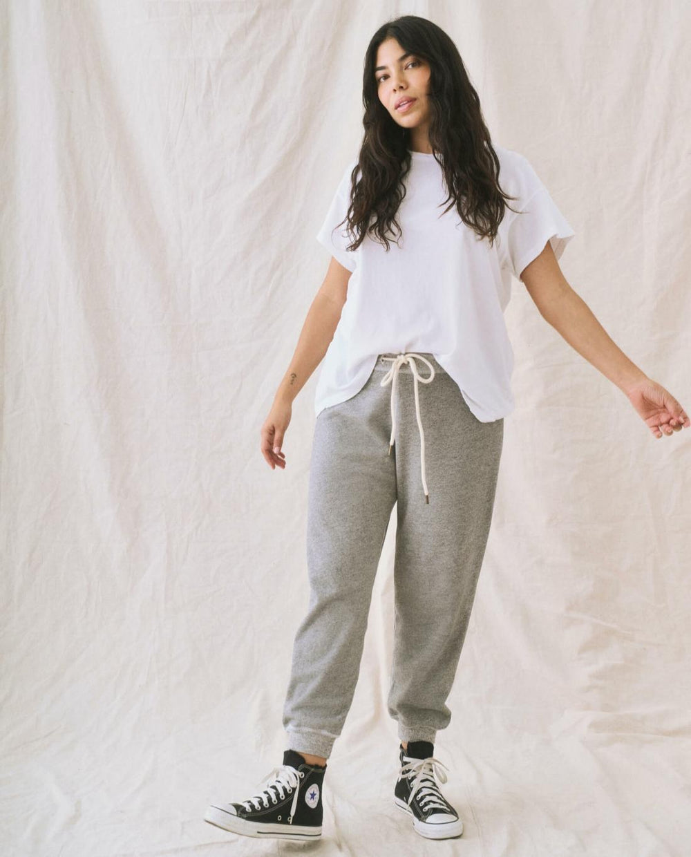 Sweatpants | Women The Great. The Cropped Sweatpant. Varsity Grey