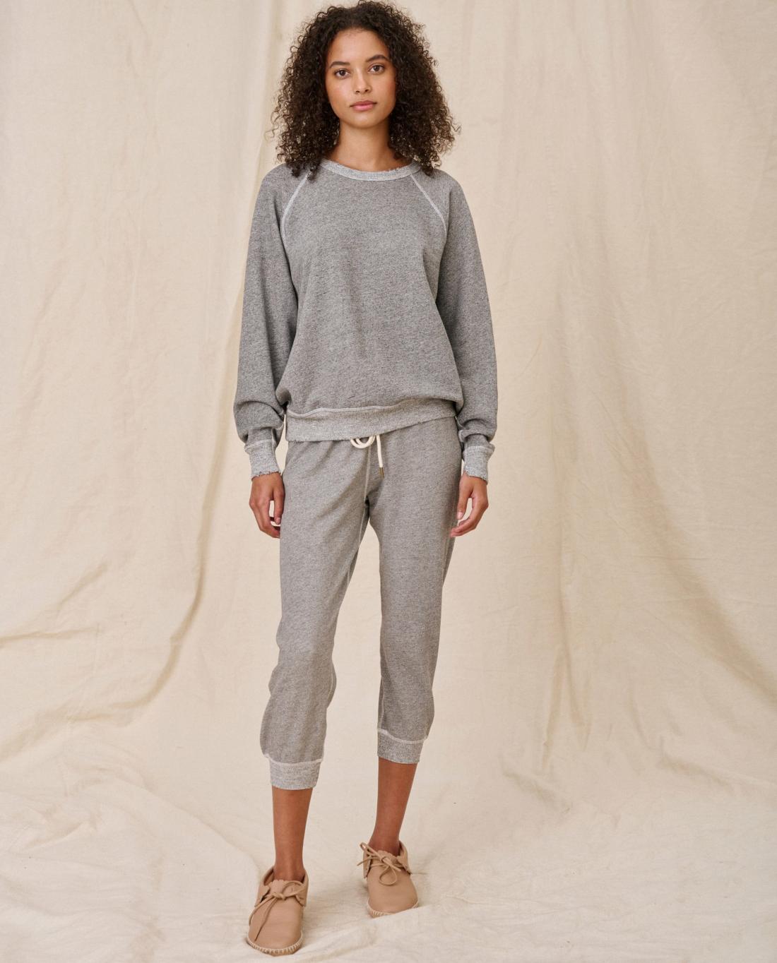 Sweatpants | Women The Great. The Cropped Sweatpant. Varsity Grey