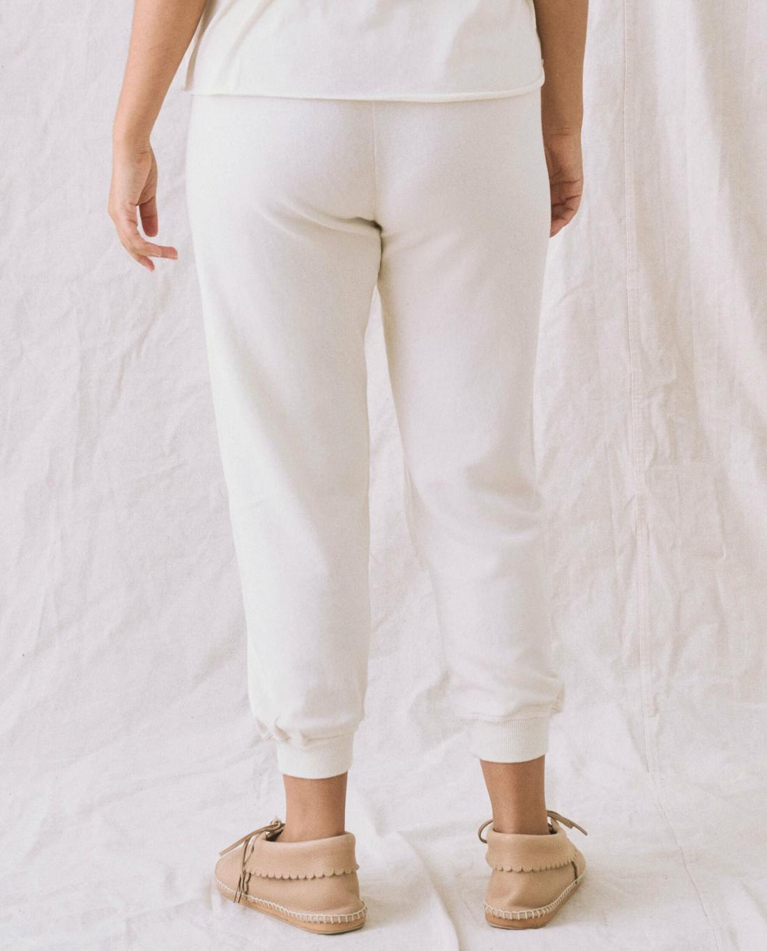 Sweatpants | Women The Great. The Cropped Sweatpant. Washed White