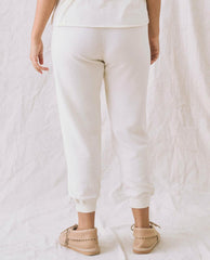 Sweatpants | Women The Great. The Cropped Sweatpant. Washed White