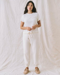 Sweatpants | Women The Great. The Cropped Sweatpant. Washed White