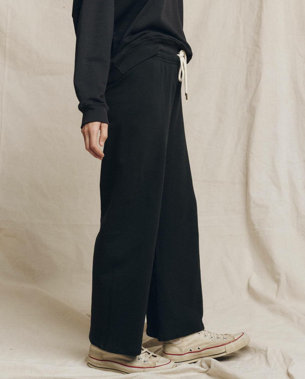 Sweatpants | Women The Great. The Lap Sweatpant. Solid Almost Black