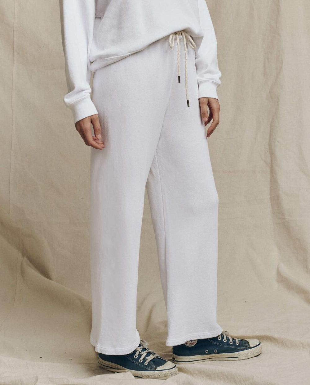 Sweatpants | Women The Great. The Lap Sweatpant. Solid True White